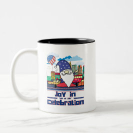 Freude an der 4. Juli-Feier Zweifarbige Tasse