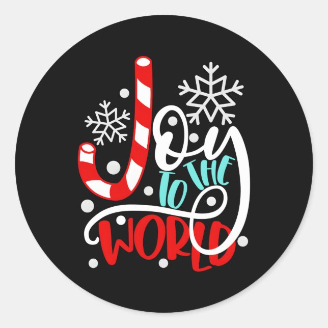 Freude an der Candy Cane Runder Aufkleber (Vorderseite)