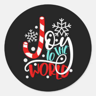 Freude an der Candy Cane Runder Aufkleber