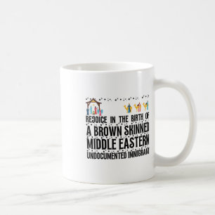 Freude an der Geburt eines hellbraunen Weihnachtsf Kaffeetasse