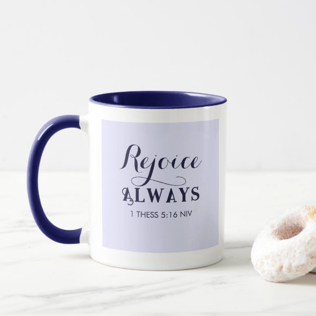 Freude an der Lord Bible Verse Christlich Blue Tasse (Mit Donut)