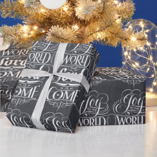 Freude an der Weihnachtskalligrafie im Weltraum Re Geschenkpapier