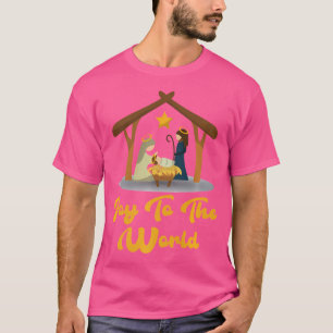 Freude an der Weihnachtskrippe der Welt Christlich T-Shirt