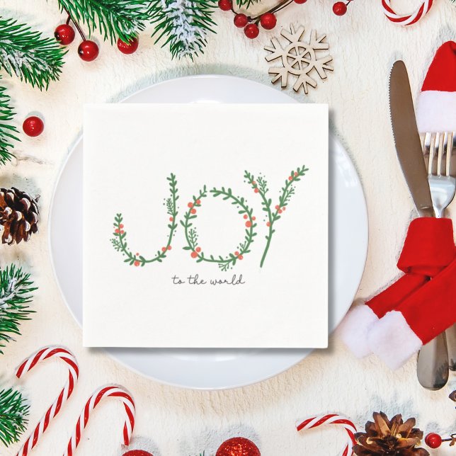 Freude an der Welt Einfache Niedliche Weihnachten  Serviette (Joy to the World Simple Cute Christmas Napkins)