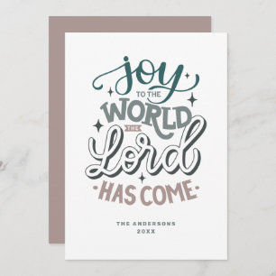 Freude an der Welt ist der Herr gekommen. Weihnach Feiertagskarte
