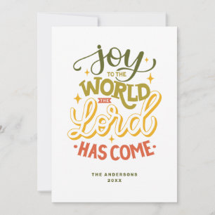 Freude an der Welt ist der Herr gekommen. Weihnach Feiertagskarte