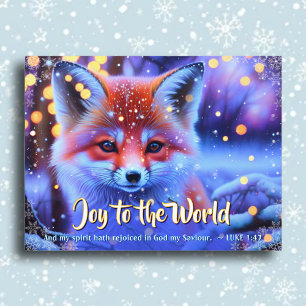 Freude an der Welt KJV Bible Fox Christliche Weihn Feiertagspostkarte