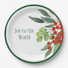 Freude an der Welt Religious Red Green Christmas Pappteller