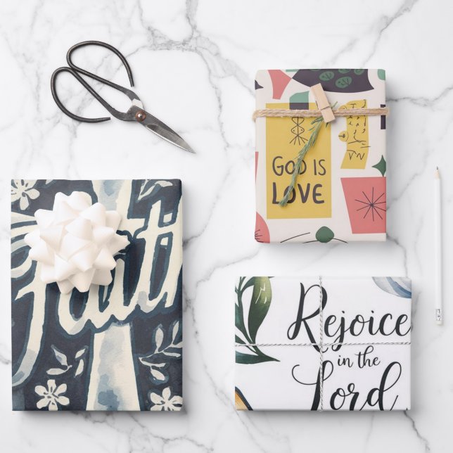 Freude an Gottes Liebe: Taube der Gnade Geschenkpapier Set (Vorderseite)