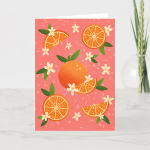 Freude an Orangen und Orangenblüten Dankeskarte