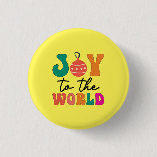 Freude Auf Der Welt Farbige Weihnachtstypografie Button