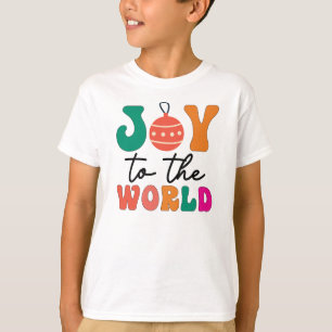 Freude Auf Der Welt Farbige Weihnachtstypografie T-Shirt