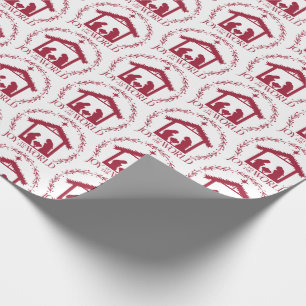 Freude auf die Welt Rotes Weihnachten Geschenkpapier