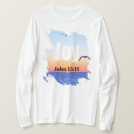 Freude Bibelstelle Glühender Sonnenuntergang über T-Shirt