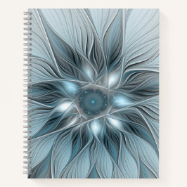 Freude Blume Abstrakt Blue Gray Fraktal Notizbuch