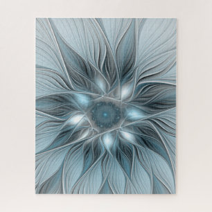 Freude Blume Abstrakt Blue Gray Fraktal Puzzle