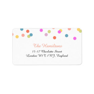 Freude Confetti Wedding Address Labels Adressaufkleber