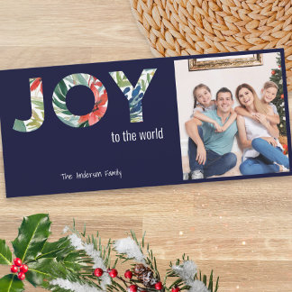 Freude Der Welt 1 Foto Moderne Weihnachtskarte Feiertagskarte