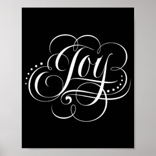 Freude Der Welt Fancy Swirly Elegantes Weihnachten Poster
