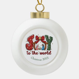 Freude der Welt Krippenszene Christlich religiös Keramik Kugel-Ornament