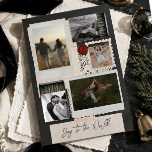 Freude der Welt Reise Collage Familienfoto Feiertagskarte