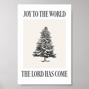 Freude der Welt Vintage-Baum-Weihnachtsdruck Poster