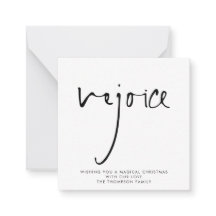 Freude Elegante Script Schwarz-weiß Weihnachten