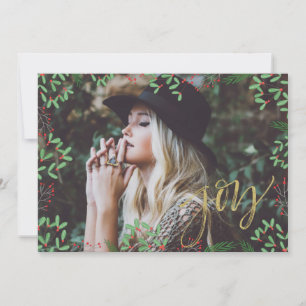 Freude Faux Gold Schrift Feiertagskarte