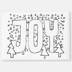 Freude Ferien Farbe-es-selbst Schnee-Kiefer Magnet