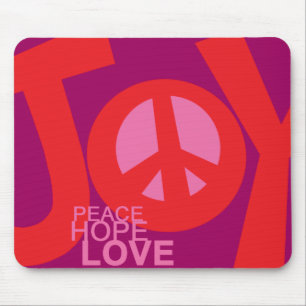 Freude, Frieden, Hoffnung und, Liebe-Mausunterlage Mousepad