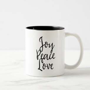 Freude Frieden Liebe Inspirierend Zweifarbige Tasse