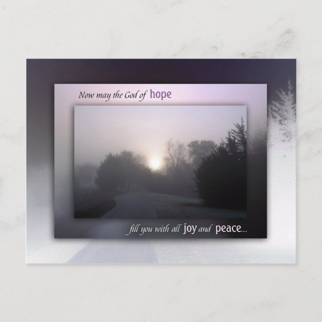 Freude, Frieden und Power Feiertagspostkarte (Vorderseite)