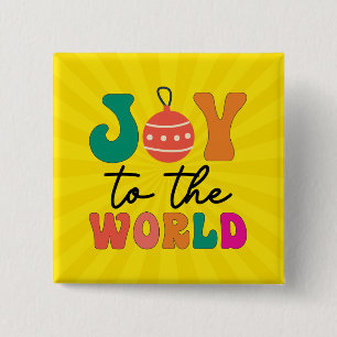 Freude Für Die Welt Farbige Weihnachtstypografie Button