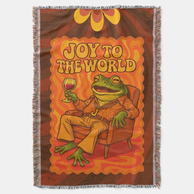 Freude für die Welt Psychedelischer Frosch mit Wei Decke (Vorderseite Vertikal)