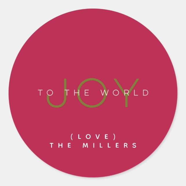 Freude für die Welt Runder Aufkleber (Vorderseite)