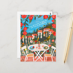 Freude Glück Neues Haus schöne Landschaft Postkarte