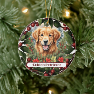 Freude Golden Retriever, Personalisierte Weihnacht Keramik Ornament