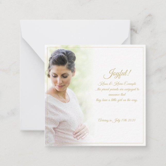 Freude! - große Erwartungen Mitteilungskarte (Vorderseite)