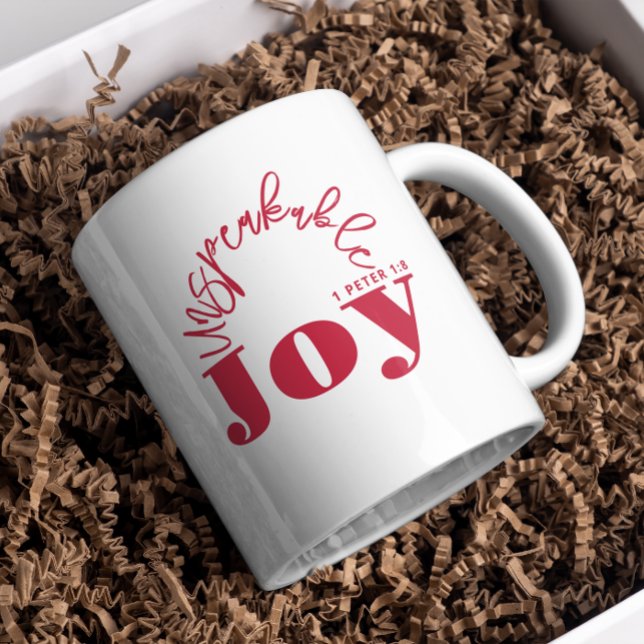 Freude Inspiration Christlich Moderne Rote Typogra Kaffeetasse (Von Creator hochgeladen)