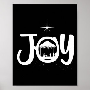 Freude Jesus Krippenszene Coole Weihnachtsbekleidu Poster