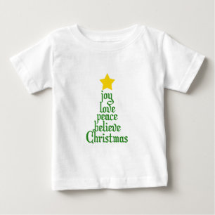 Freude, Liebe, Frieden, Glauben, Weihnachten Baby T-shirt