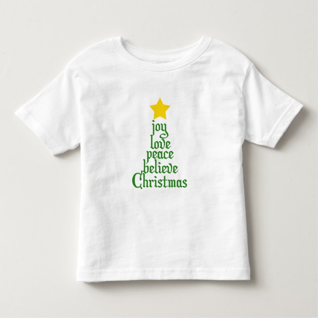 Freude, Liebe, Frieden, Glauben, Weihnachten Kleinkind T-shirt (Vorderseite)
