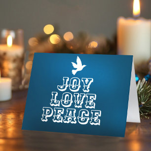 Freude Liebe Frieden Taube weißer Weihnachtsbaum b Karte