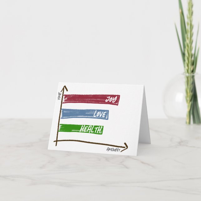 Freude, Liebe, Gesundheitsgrüßkarte Dankeskarte (Vorderseite)