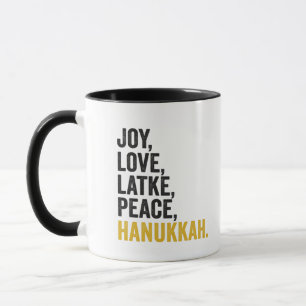 Freude Liebe Latkes Frieden Chanukka Lustig Jüdisc Tasse