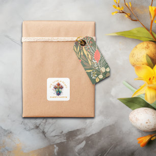 Freude, Liebe und Frieden - Ostern Quadratischer Aufkleber