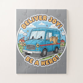 Freude liefern! Sei ein Held! - Fröhlicher Cartoon Puzzle