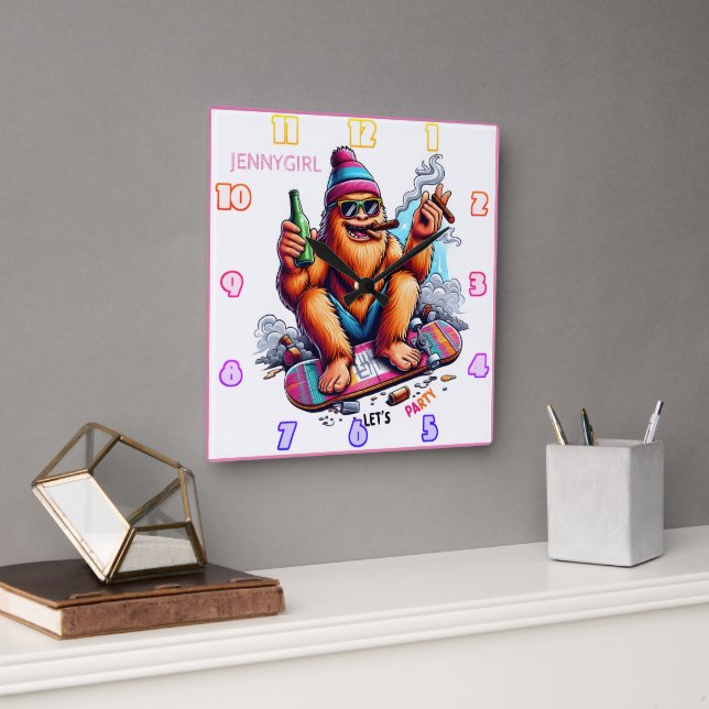 Freude, mit Freunden zu feiern Quadratische Wanduhr (Büro)