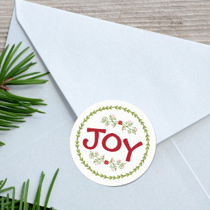 FREUDE mit Holiday Greens Runder Aufkleber