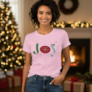 Freude Modern Vintage Schneeflocken Urlaub T-Shirt